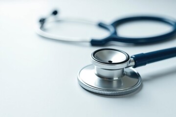 Close-up of a stethoscope and veterinary tools on white , tools, care