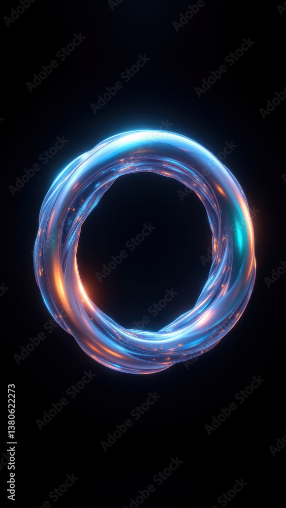 Poster digital abstract design with futuristic elements.