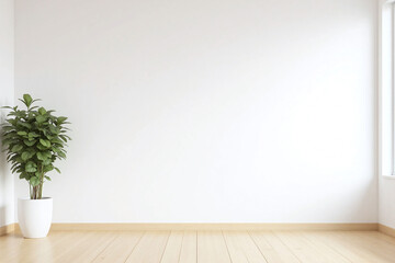 potted plant sitting on a wooden floor next to a window