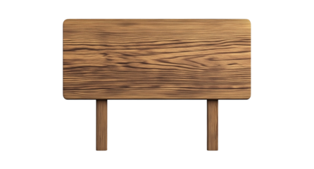 Wooden bed headboard isolated on white and transparent background