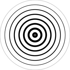 Circle with halftone line elements, sound wave