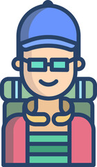 tourist Illustration on a white background.