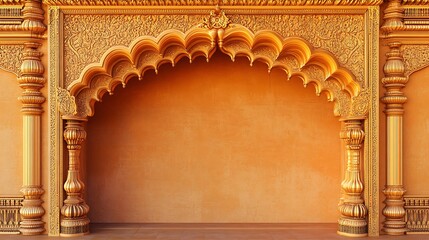 Golden Indian arch intricate carvings images