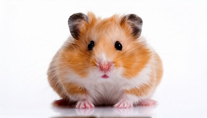cute syrian hamster isolated on white selective focus on the hamster eyes