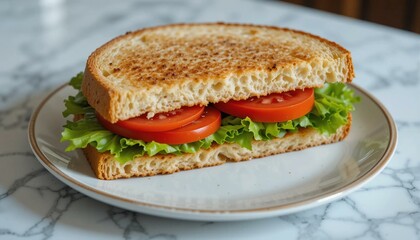 Fresh Sandwich With Tomato And Lettuce