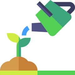 watering plants Illustration on a white background.