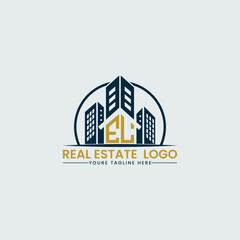 Title: Elegant EL Real Estate Logo with Urban Skyline