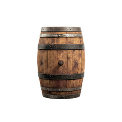 Obraz premium Aged Wooden Barrel with Metal Bands - Isolated on 