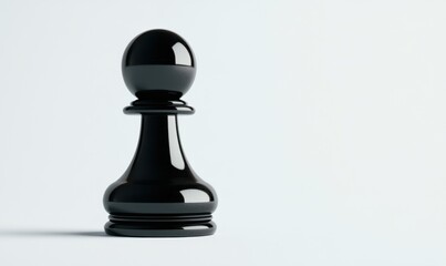 Black pawn chess piece on white background, strategy concept (3)