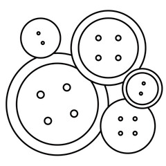 たくさんのボタンのイラスト