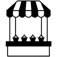 Farmers market stall silhouette
