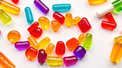 Smiling Gummy Vitamins, Healthy and Playful Treat Arrangement