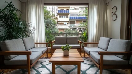 Obraz premium Cozy Living Room with Modern Furniture and Natural Light