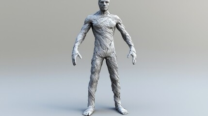 3D Render of a Mummy Figure:  A digital creation of an ancient Egyptian mummy, intricately detailed and realistically rendered.