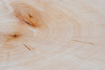 Light natural wood texture with visible grain and knots, wooden surface background for design and print