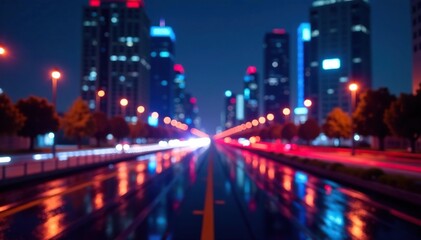 Fototapeta premium Abstract late-night city lights forming geometric shapes, late, graphic