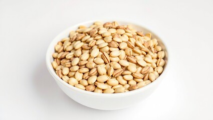 Fototapeta premium Sunflower Seeds in White Bowl - High-Quality Product Image for Packaging Design