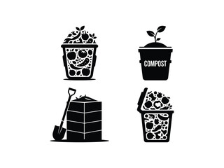 Compost Vector Icons: Sustainable Waste