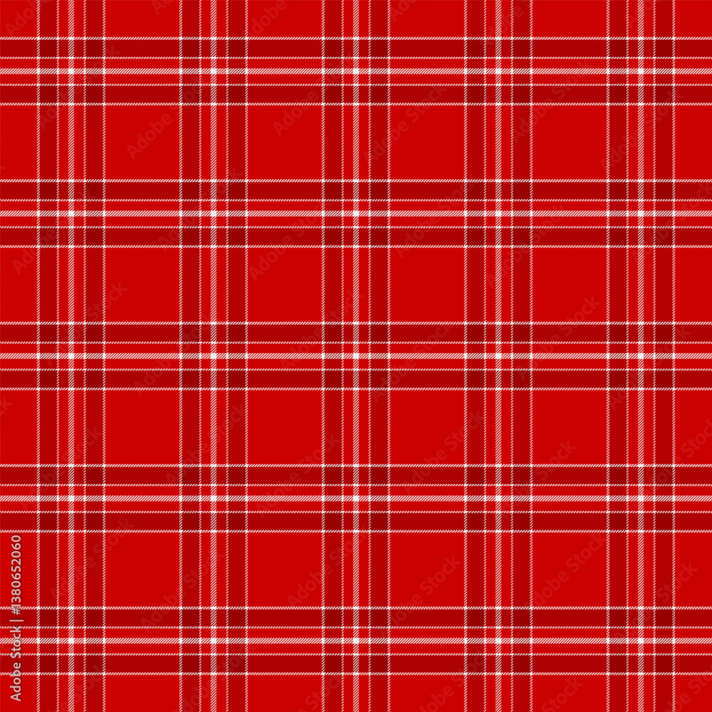 Wall mural plaid pattern with twill weave in red and white.colorful tartan check seamless pattern.vector illust