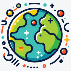 Flat planet earth icon. Vector illustration for web banner, web and mobile, infographics stock illustration