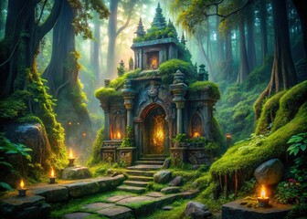 Fototapeta premium Ancient Shrine Fantasy - Mystical Ruins