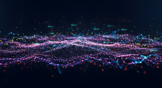 An immersive digital simulation of AI algorithms training on massive datasets in real time
