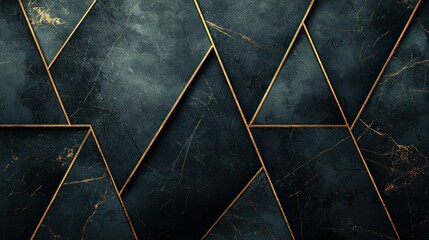Geometric Dark Marble and Gold Texture
