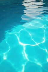 Obraz premium Crystal clear blue pool water, shimmering sunlight , pure, pool