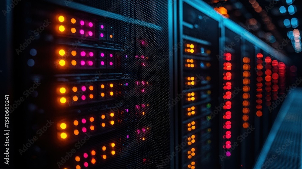 Poster illuminated data center: a glimpse into the heart of digital infrastructure