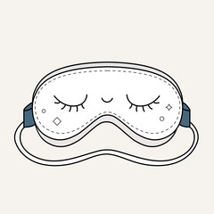 Vector Illustration of Sleep Mask with Eyes