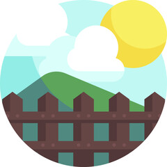 landscape Illustration on a white background.