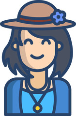 tourist Illustration on a white background.