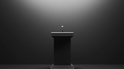 Scene show Podium for presentations on the gray background. Vector illustration