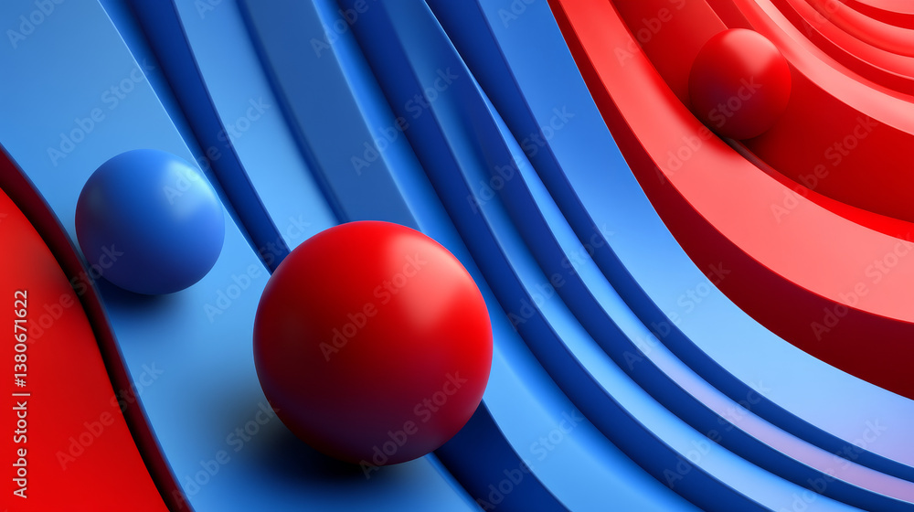 Aufkleber abstract vector mesh red spheres. futuristic technology low poly style. elegant dots background for 