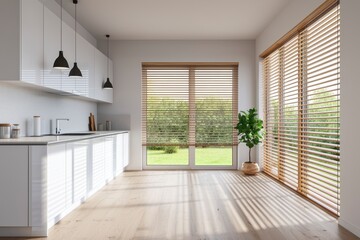 Minimalist Open Kitchen with Natural Light and Simple Decor