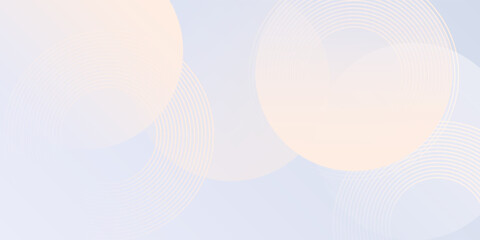 White geometric abstract background overlap layer on bright space with lines effect decoration. Modern graphic design element circles style concept for banner.