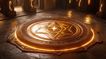 Ancient Golden Symbol in a Sacred Place