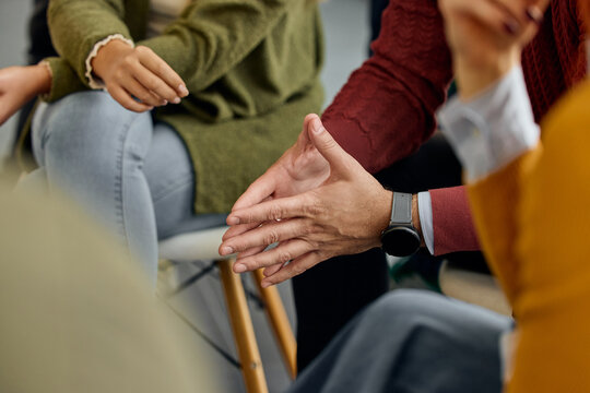 Group Therapy Session Engaging in Discussion for Support and Personal Growth