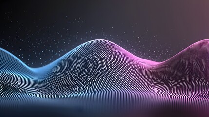 Abstract Digital Waves in Vibrant Blue and Pink Colors Creating a Dynamic Visual Experience