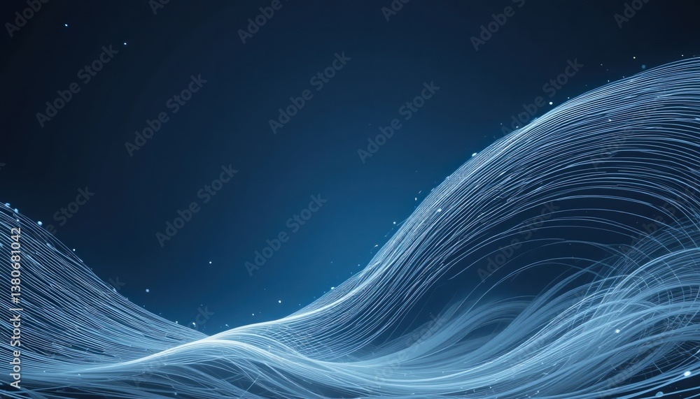 Aufkleber dynamic flowing waves in digital space abstract background high-tech visualization futuristic enviro
