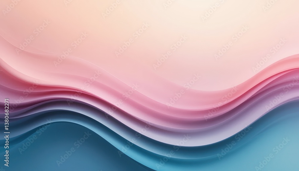 Poster dynamic flowing waves design abstract background digital art soft pastel colors artistic environment