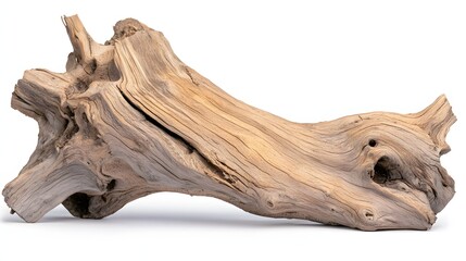 Weathered Driftwood Piece with Unique Grain Patterns and Textures for Decor and Craft Use