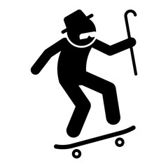 active elderly people icon symbol