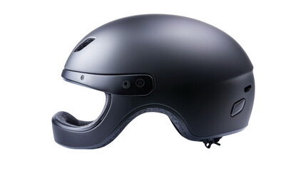 Fototapeta premium Sleek black motorcycle helmet, superior protection and stylish design for safe riding adventures