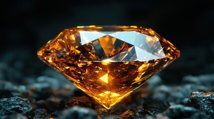 Radiant Amber Diamond: A Jewel of the Earth