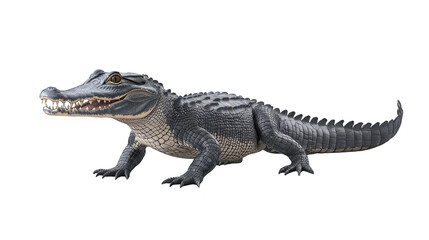 Fototapeta premium Closeup of a toy alligator with open mouth, detailed texture and green color for playful learning