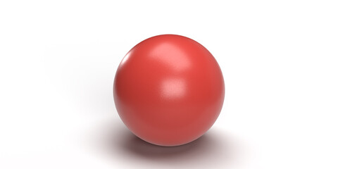 3D rendered red sphere on white background.