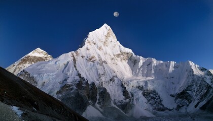 Himalayan Peak Illuminated by Moonlight