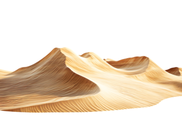 sand dunes under bright sky for a warm scenic summer day at the sahara desert horizon landscape, 3d nature adventure exploration illustration rendering