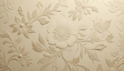 Elegant floral embossed wallpaper design modern interior image asset subtle tones close-up decorative aesthetic for home decor enhancement